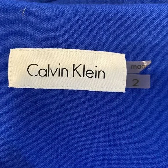 Calvin Klein Dress Royal Blue Fit and Flare A-line Size 2 - Picture 7 of 8